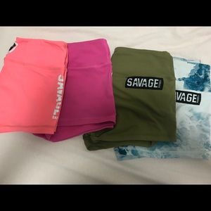 Savage barbell bootie shorts small